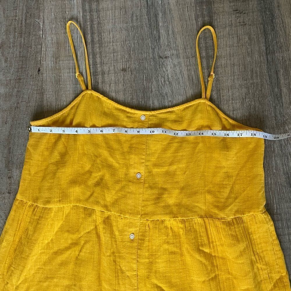 NWT Loft Cotton Golden Yellow tiered Maxi dress. LP - Picture 7 of 7